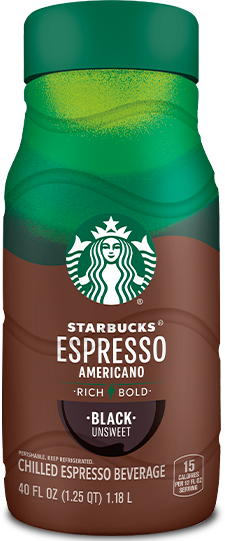 Bottle of Starbucks Espresso Americano Black Unsweet