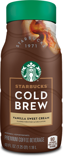 Bottle of Starbucks Cold Brew Vanilla Sweet Cream